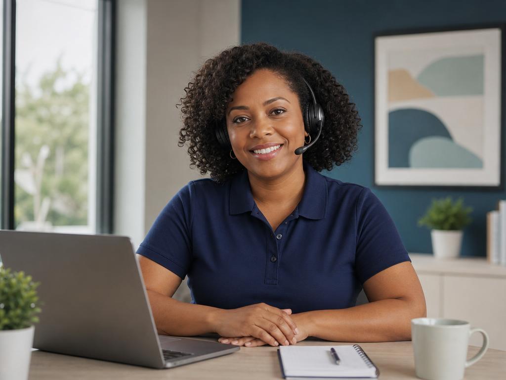 Customer service representative ready to talk